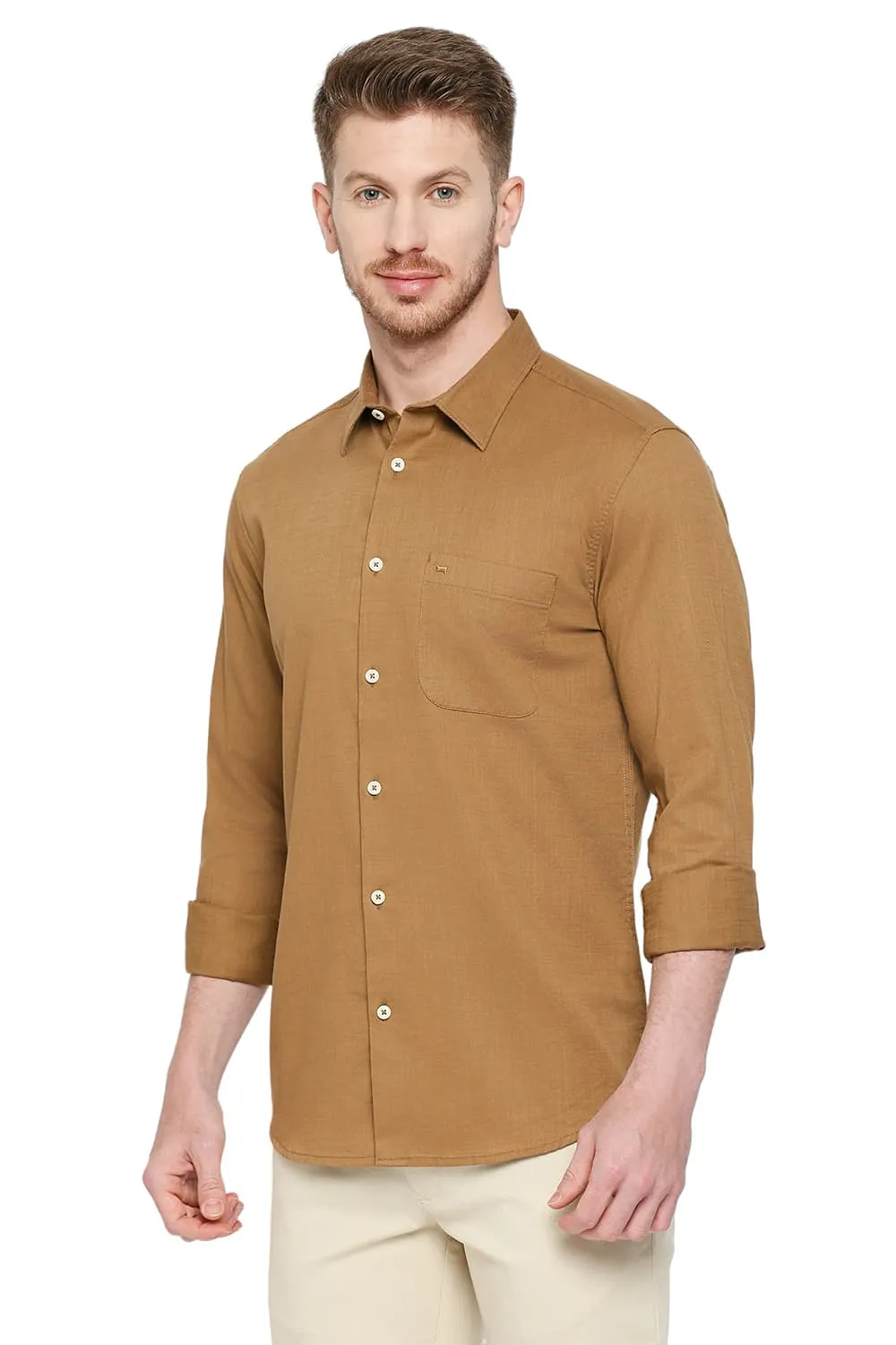 Slim Fit Cotton Slub Twill Shirt