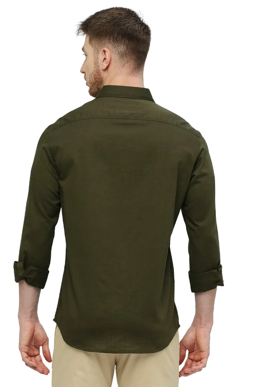 Slim Fit Cotton Slub Twill Shirt
