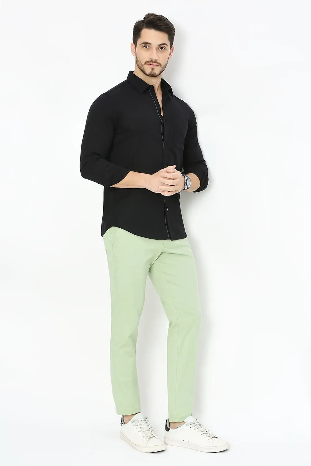 Slim Fit Cotton Slub Twill Shirt