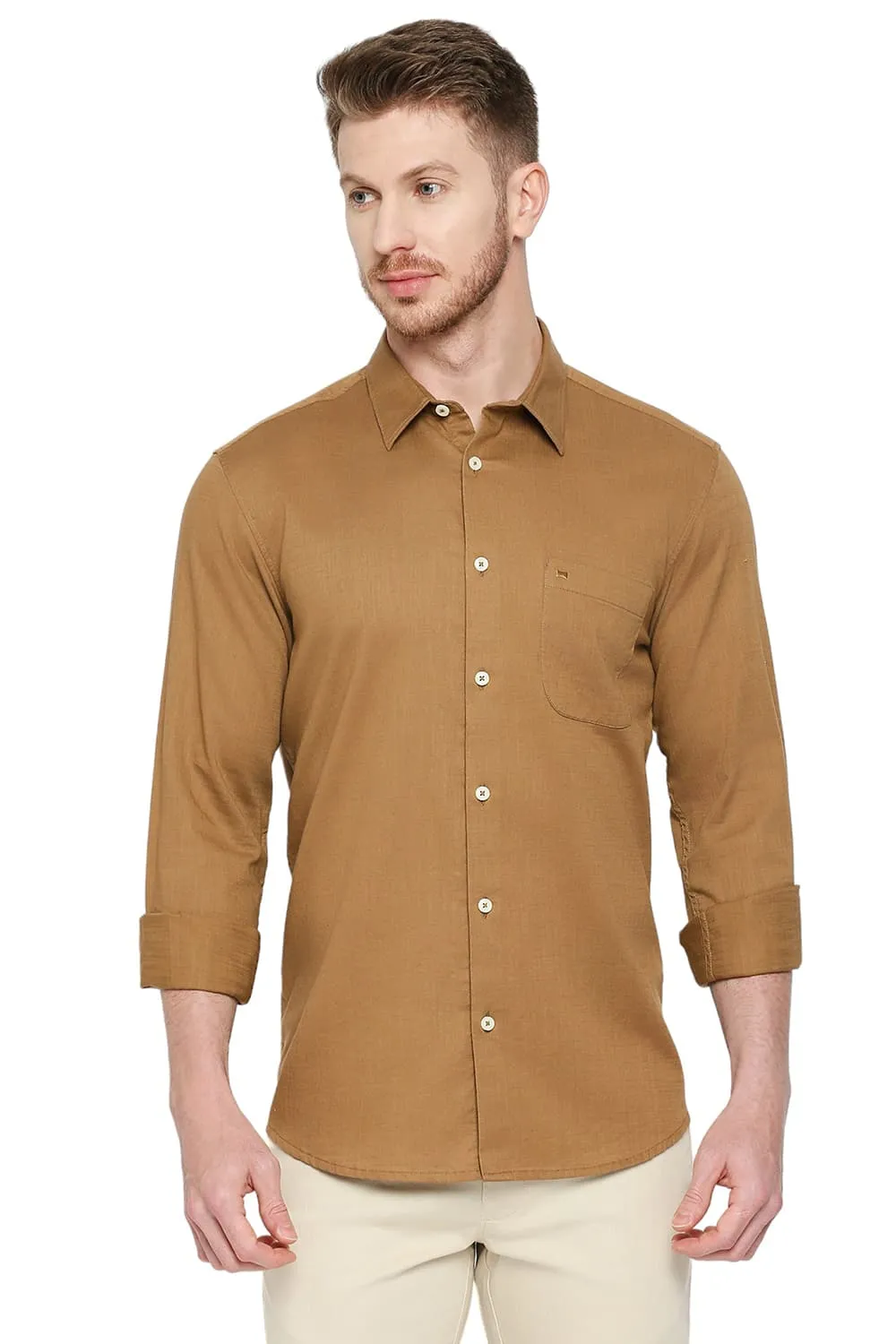 Slim Fit Cotton Slub Twill Shirt