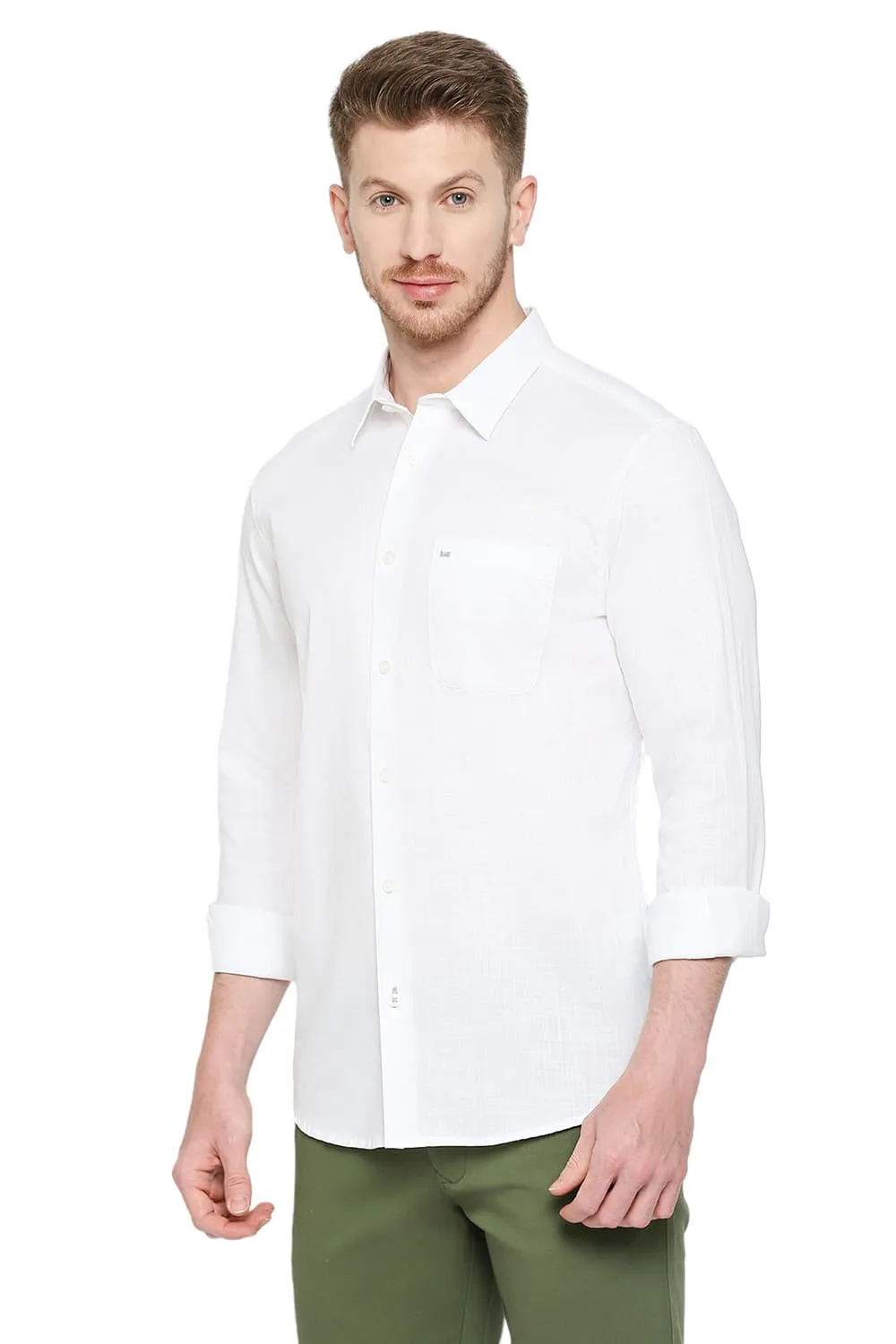 Slim Fit Cotton Slub Twill Shirt