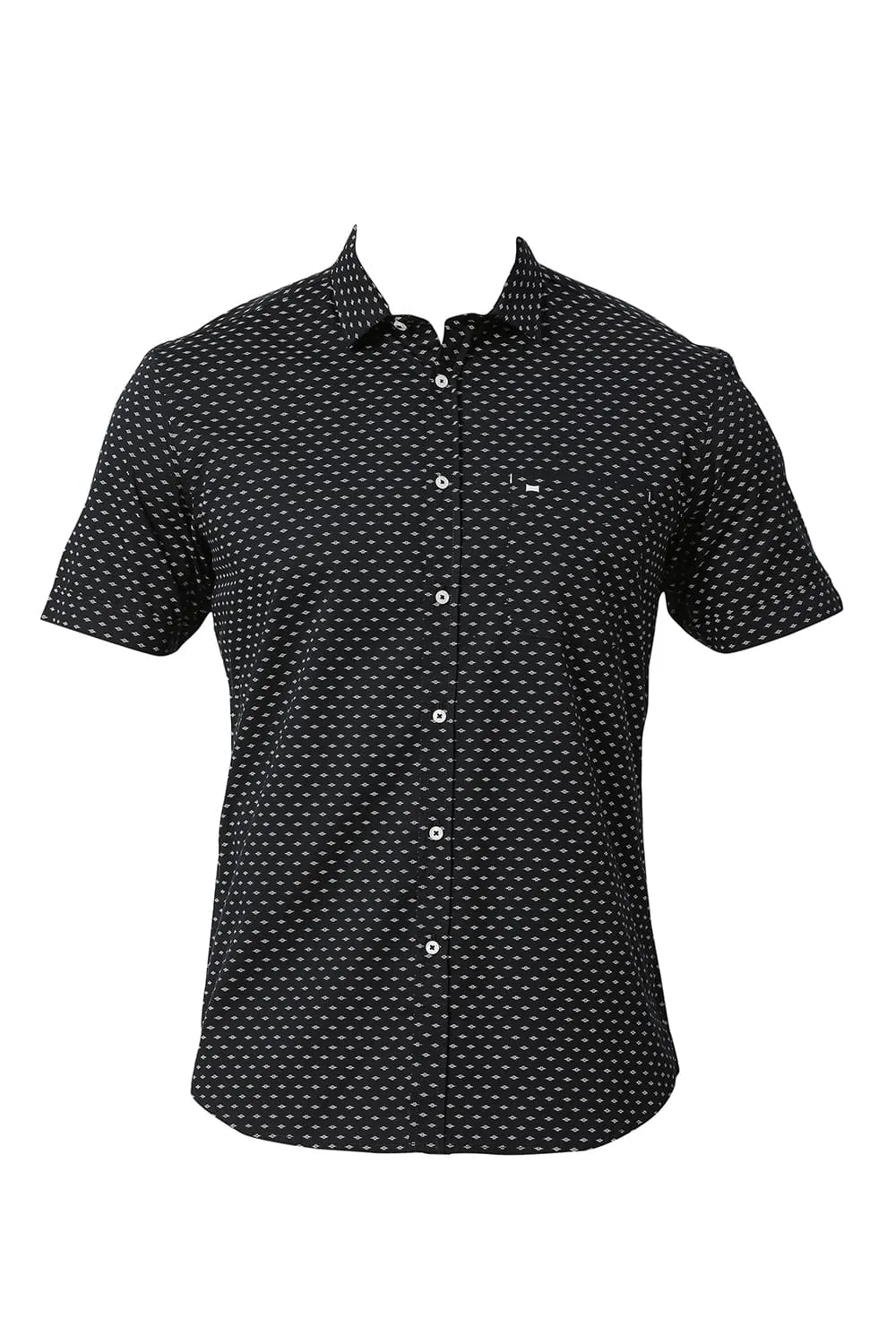 Slim Fit Cotton Twill Printed Halfsleeves Shirt