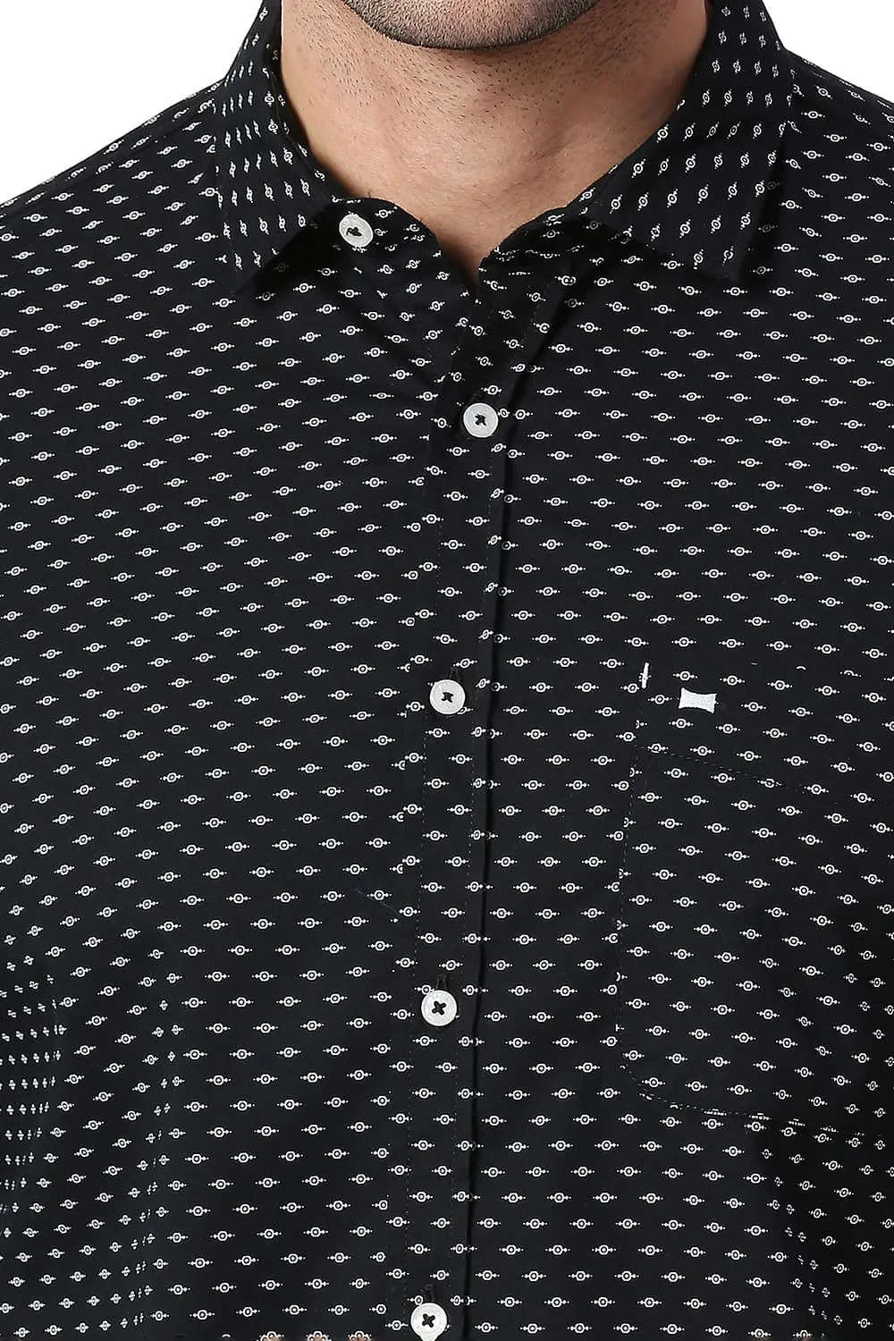 Slim Fit Cotton Twill Printed Shirt
