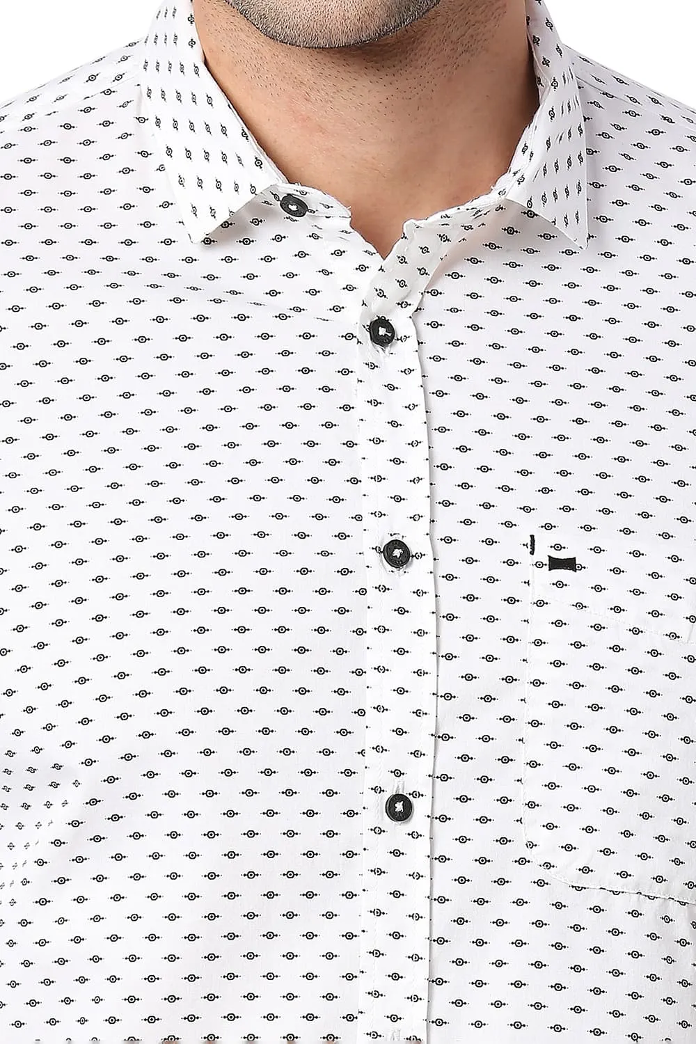 Slim Fit Cotton Twill Printed Shirt