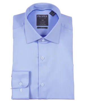 Solid Alaskan Blue Slim Fit Cotton Shirt