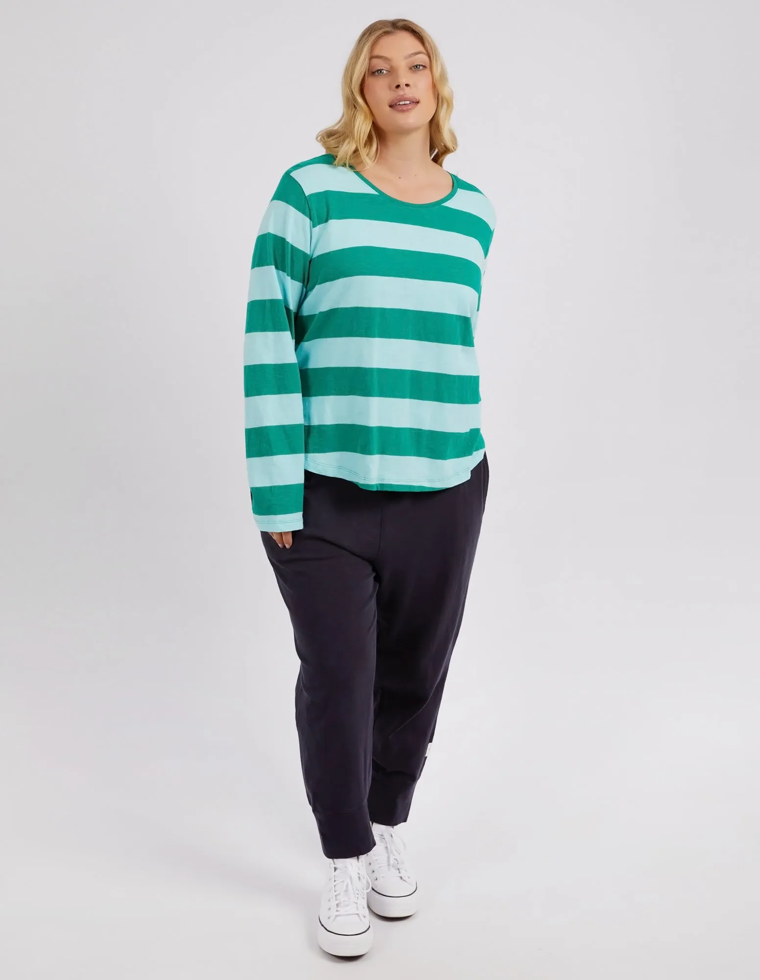 Spritz Stripe Long Sleeve Tee Goodness Green
