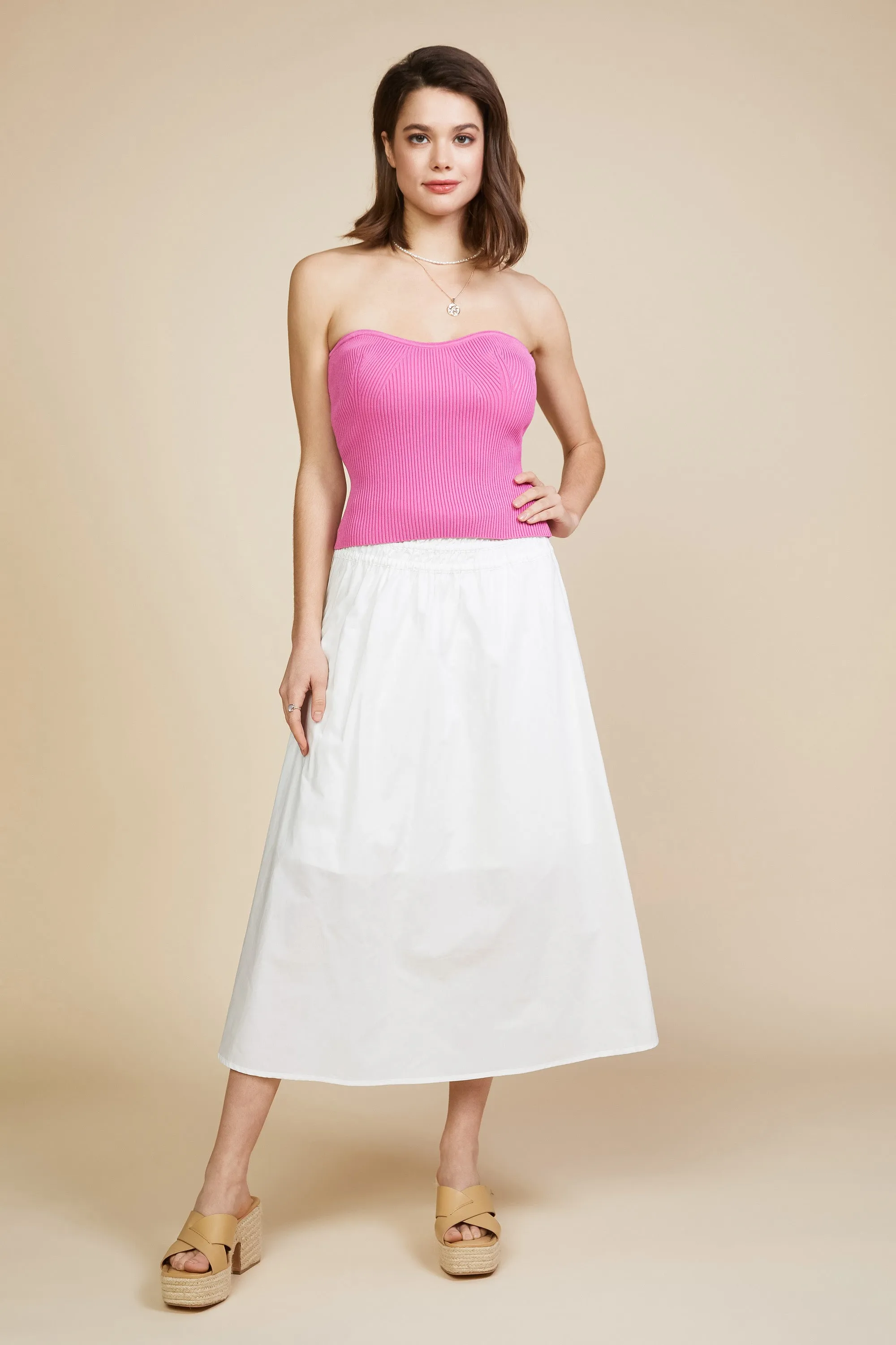 Sweetheart Neckline Knit Top