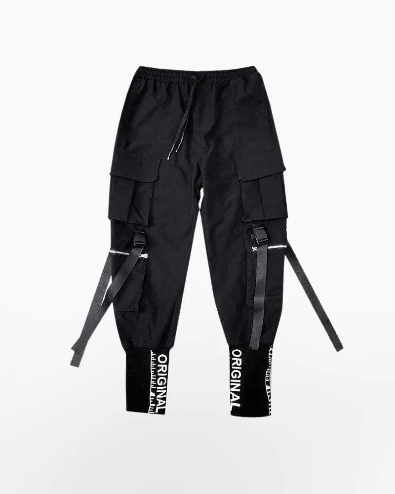 Techwear Letter Print Slim Jogger Pants