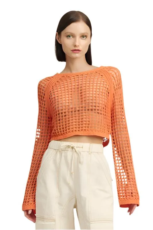 TEEK - Open Knit Cropped Top