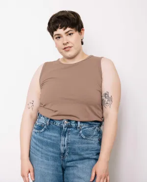 The Highneck Tank Top in Toast