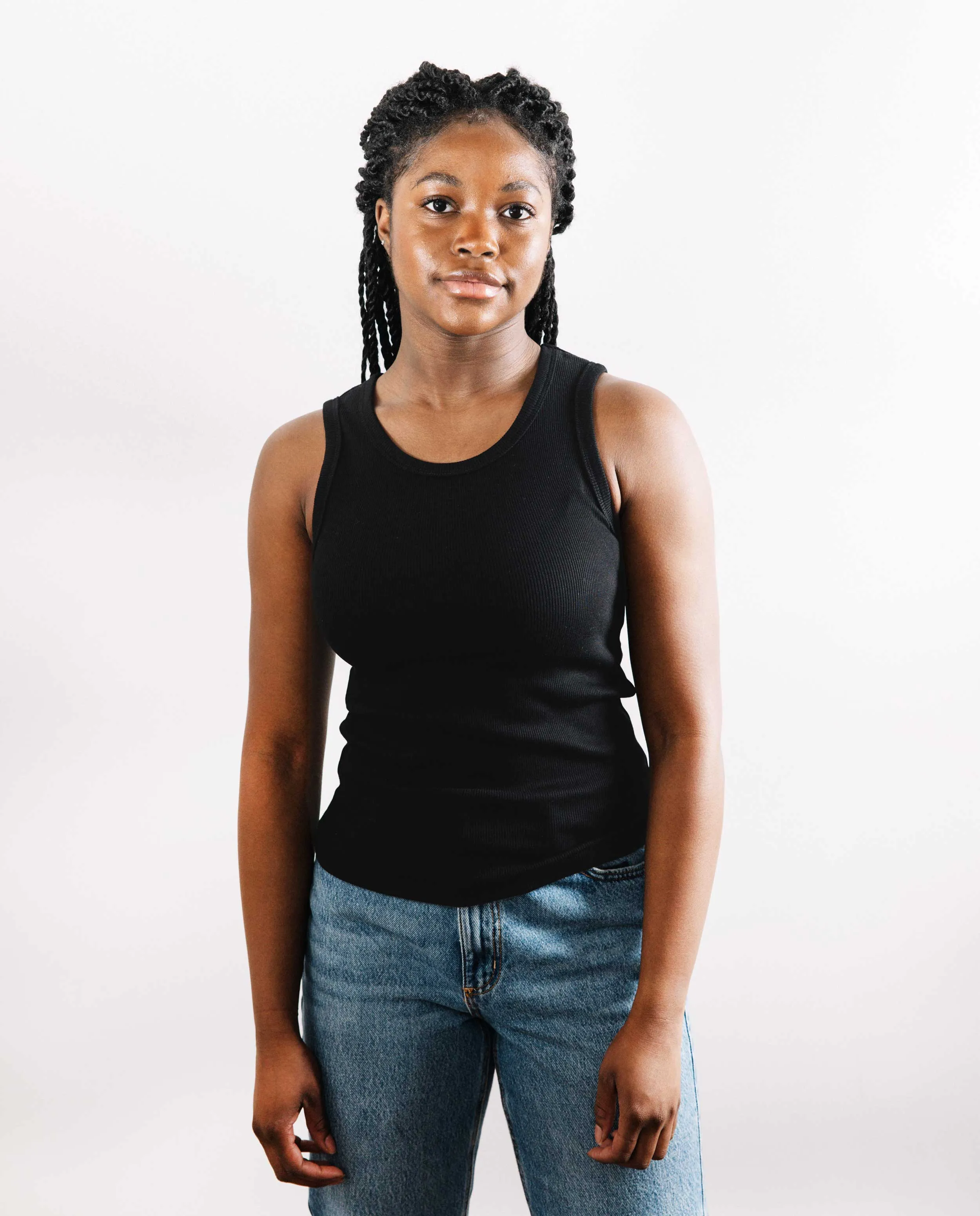 The Tuckable Rib Tank in Black