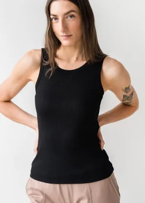 The Tuckable Rib Tank in Black