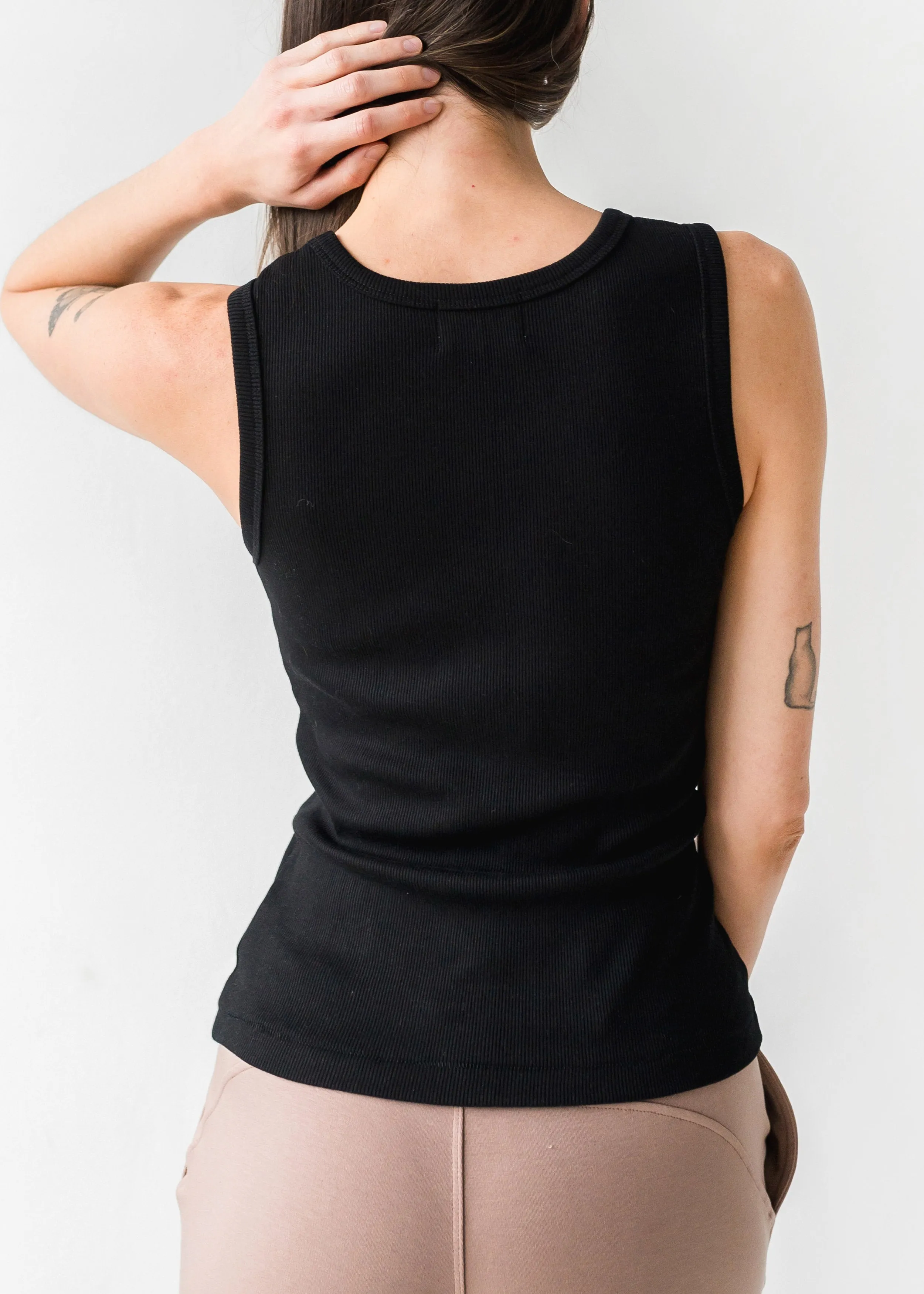 The Tuckable Rib Tank in Black