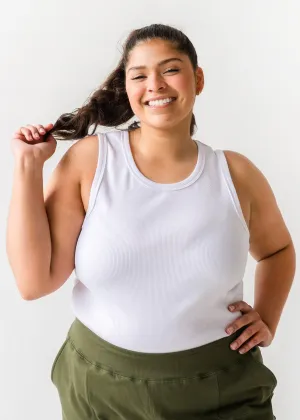The Tuckable Rib Tank in White