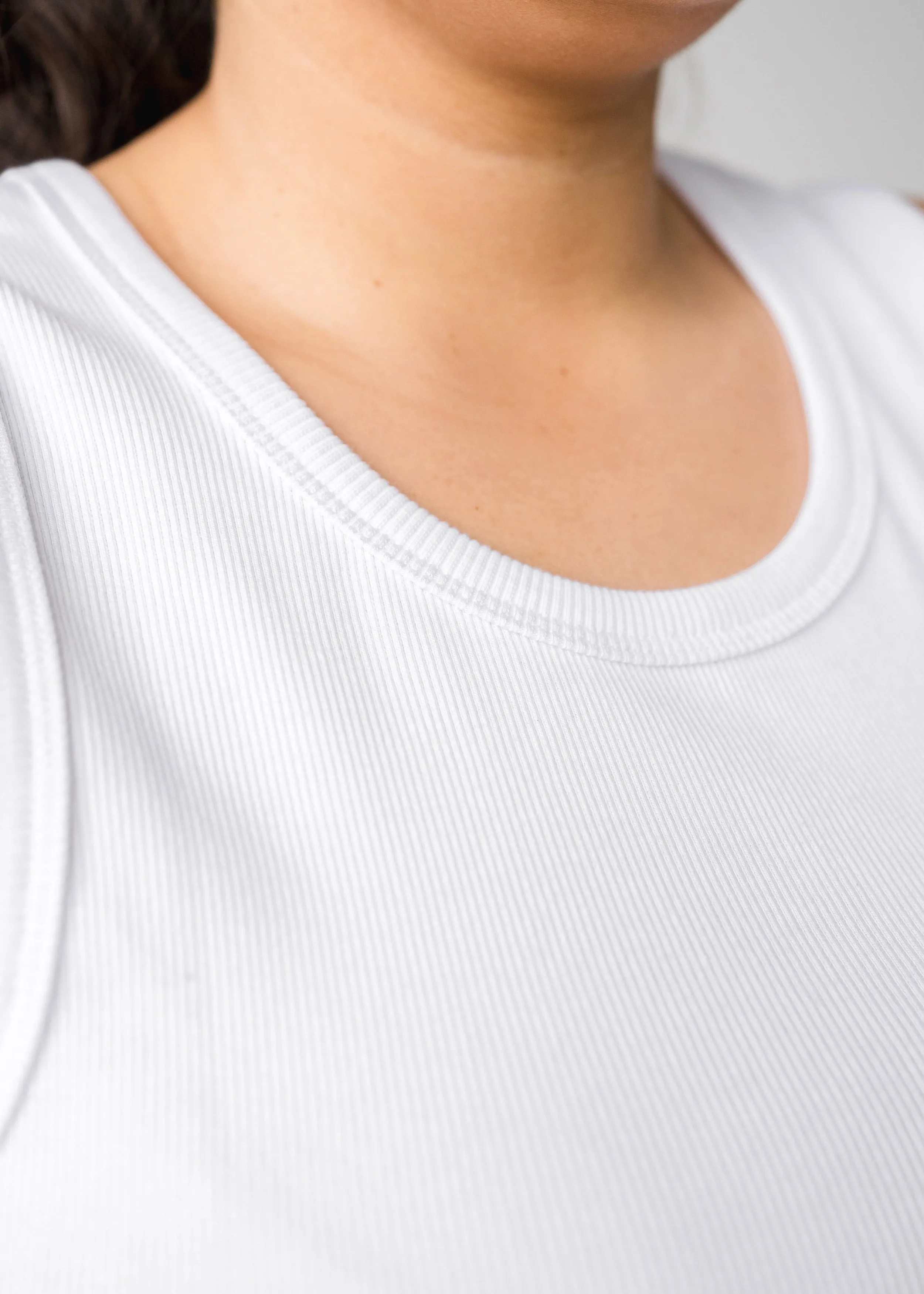 The Tuckable Rib Tank in White