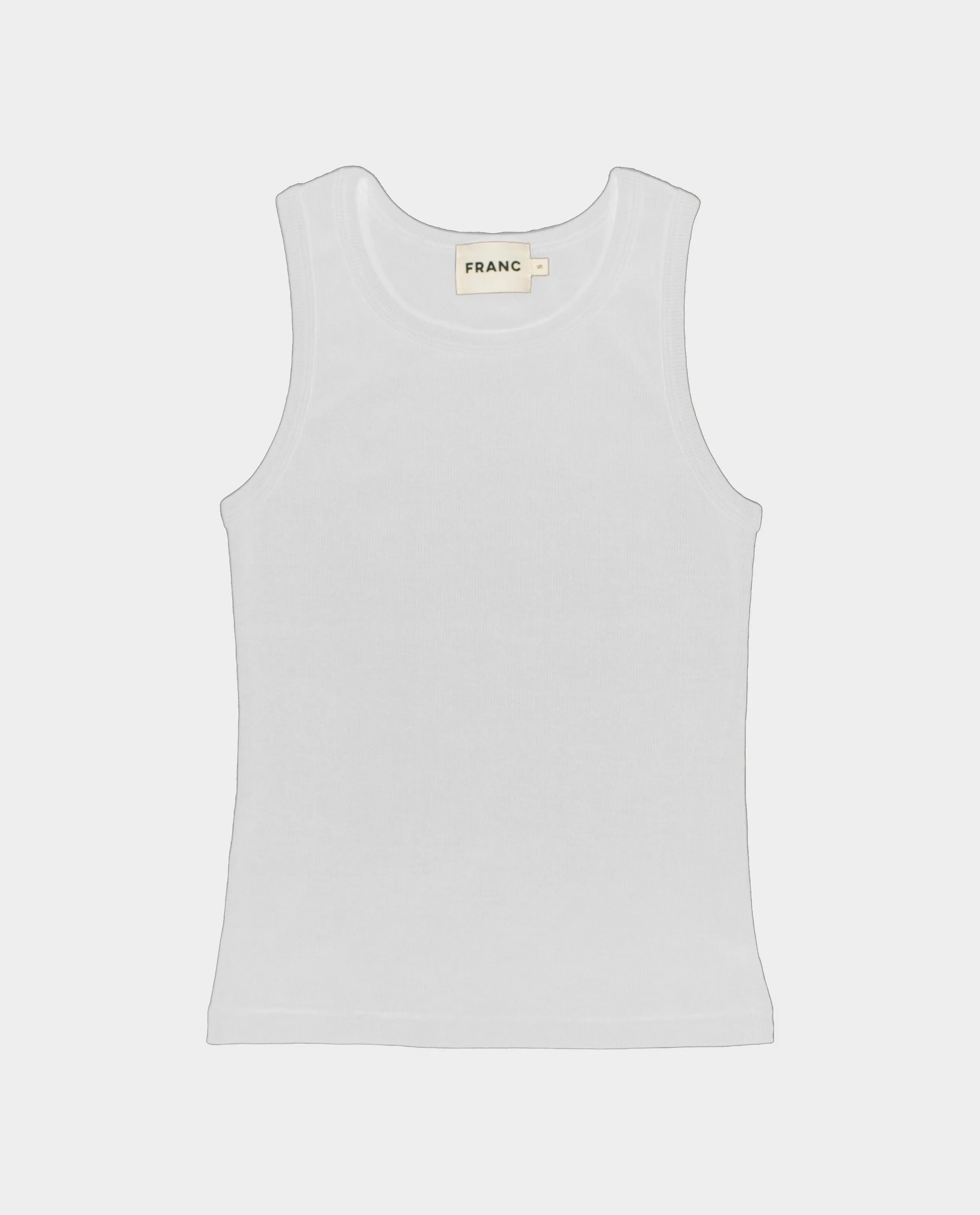 The Tuckable Rib Tank in White
