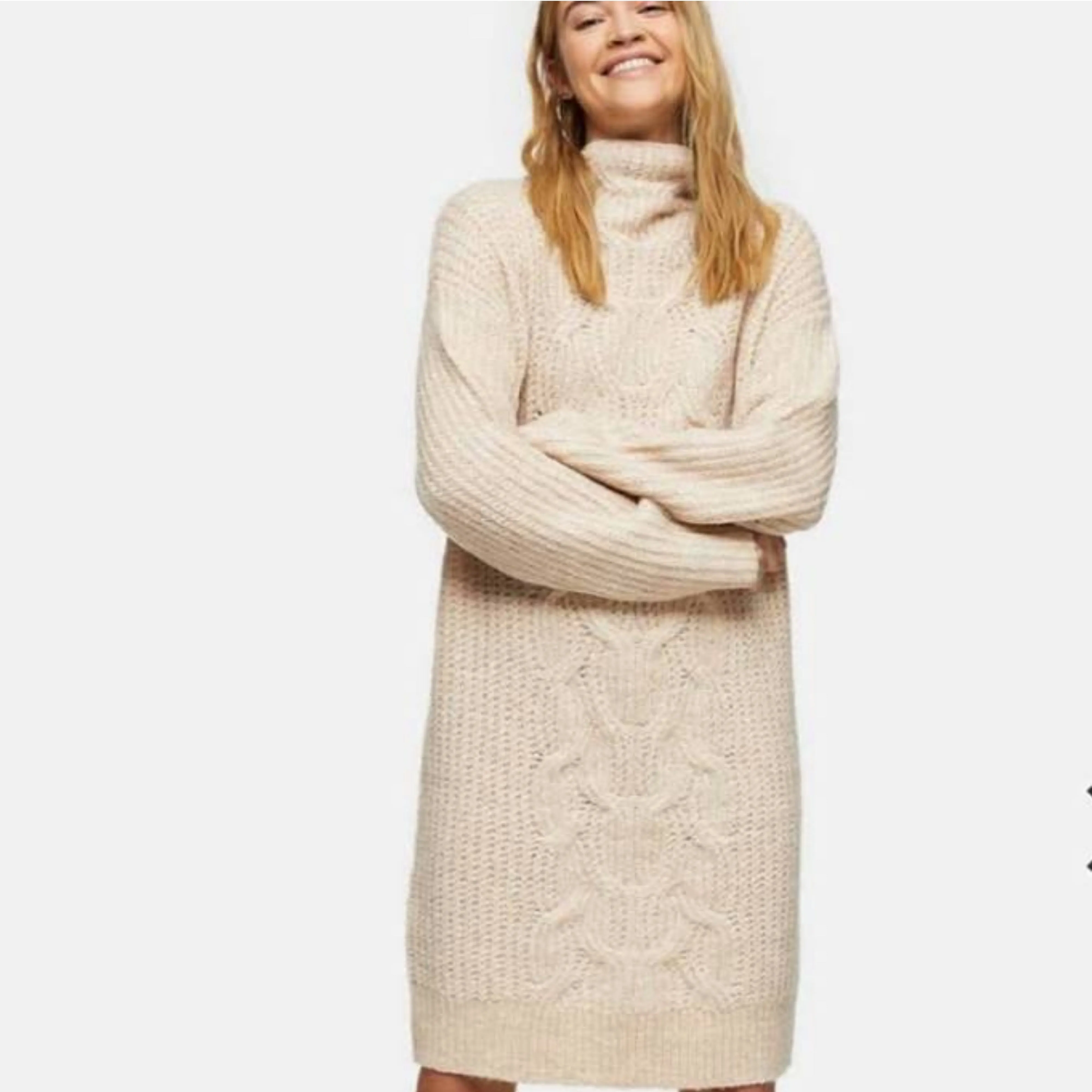 TOPSHOP Cable Knit Jumper Dress