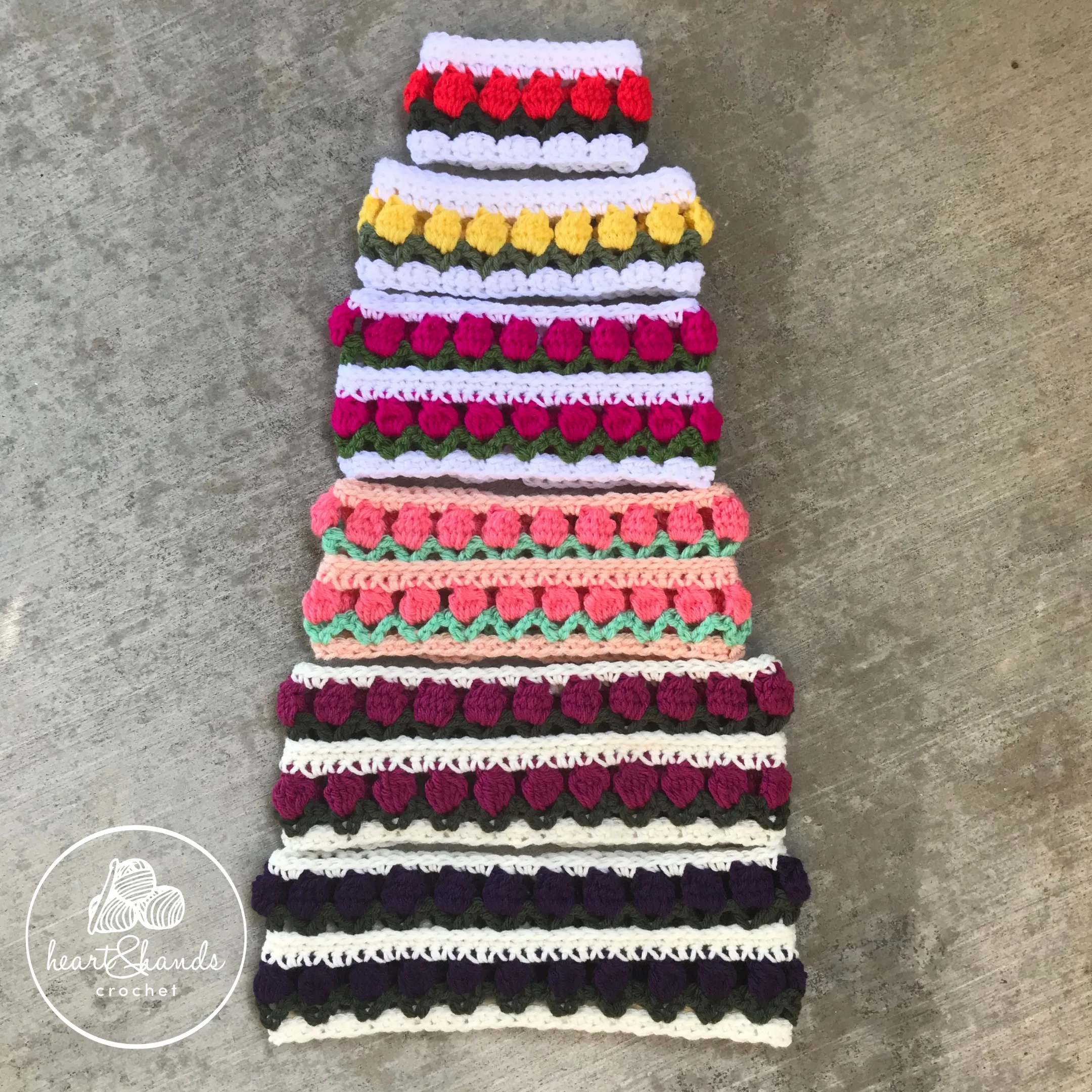 Tulip Headband, Preemie - White/Red