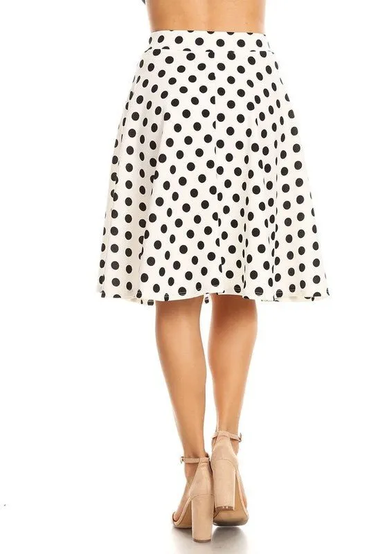 Twirl and Whirl Midi Polka Dot Skirt