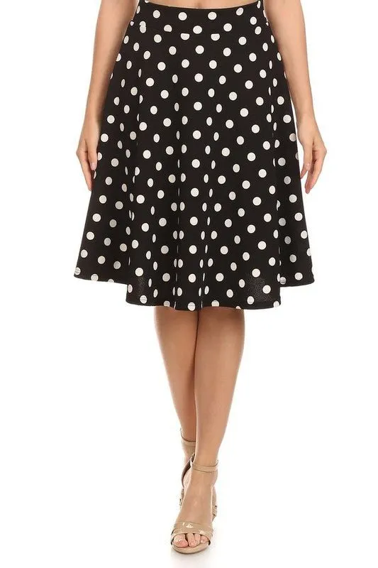 Twirl and Whirl Midi Polka Dot Skirt