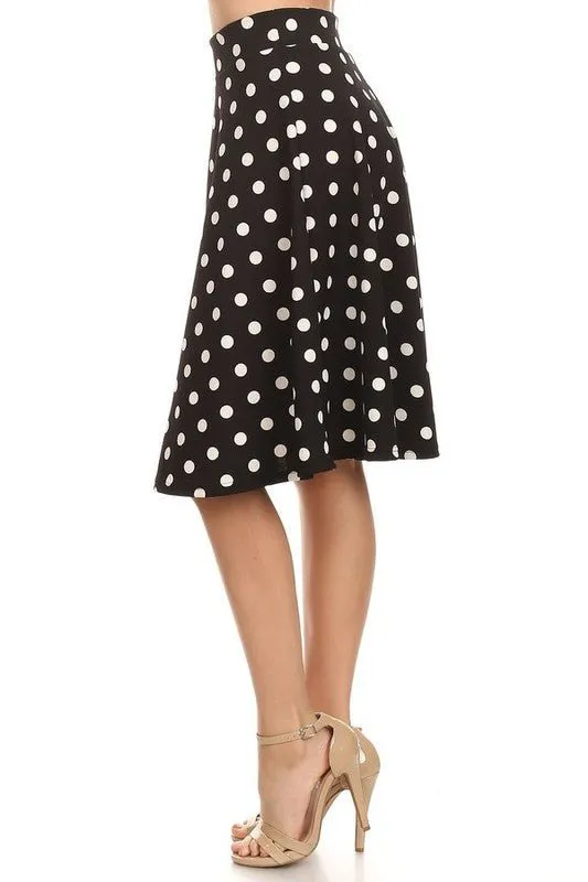 Twirl and Whirl Midi Polka Dot Skirt