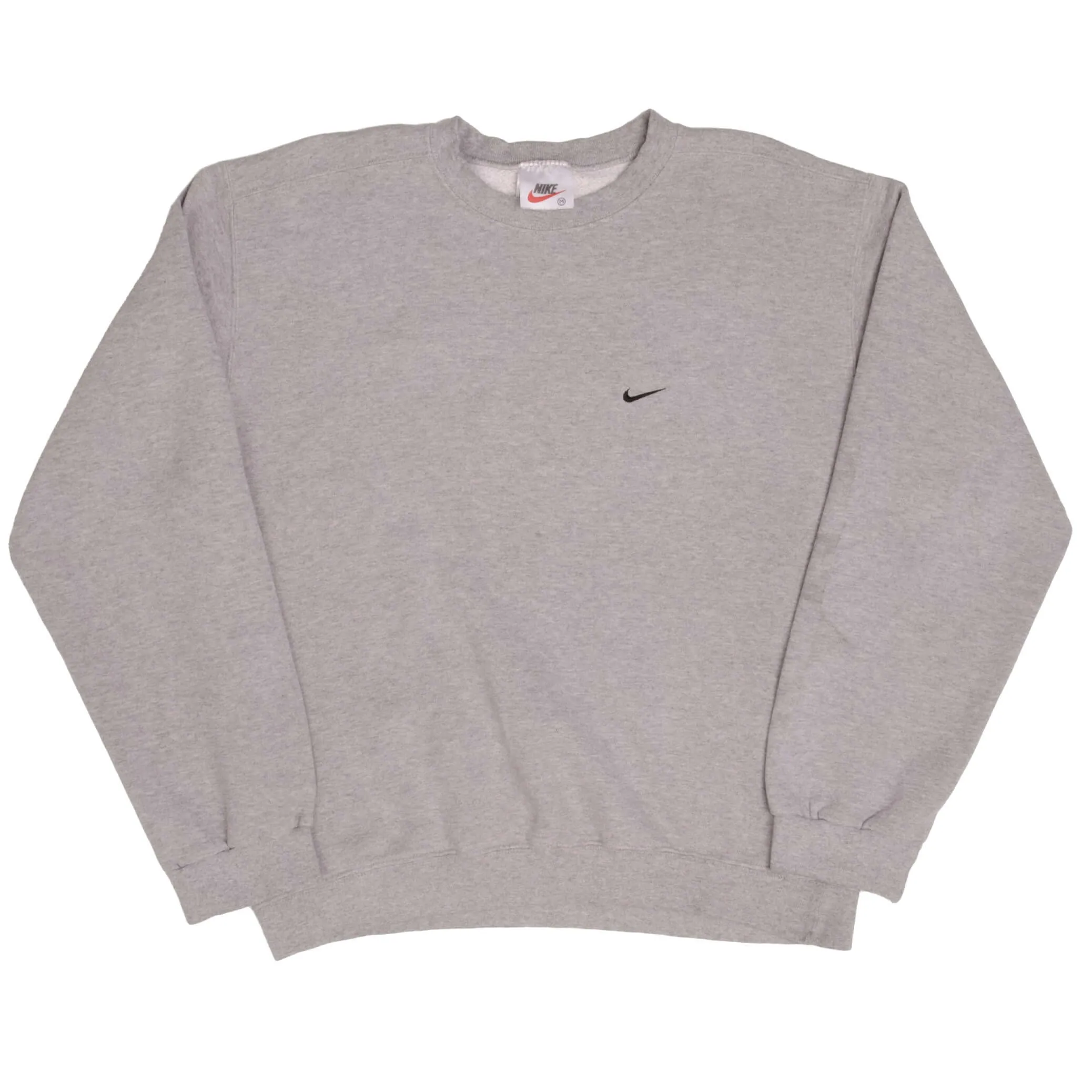 VINTAGE NIKE CLASSIC SWOOSH GREY SWEATSHIRT 1990S SIZE MEDIUM MADE IN USA