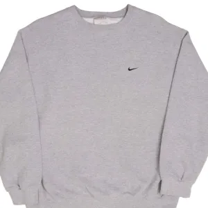 VINTAGE NIKE CLASSIC SWOOSH GREY SWEATSHIRT 2000S SIZE LARGE