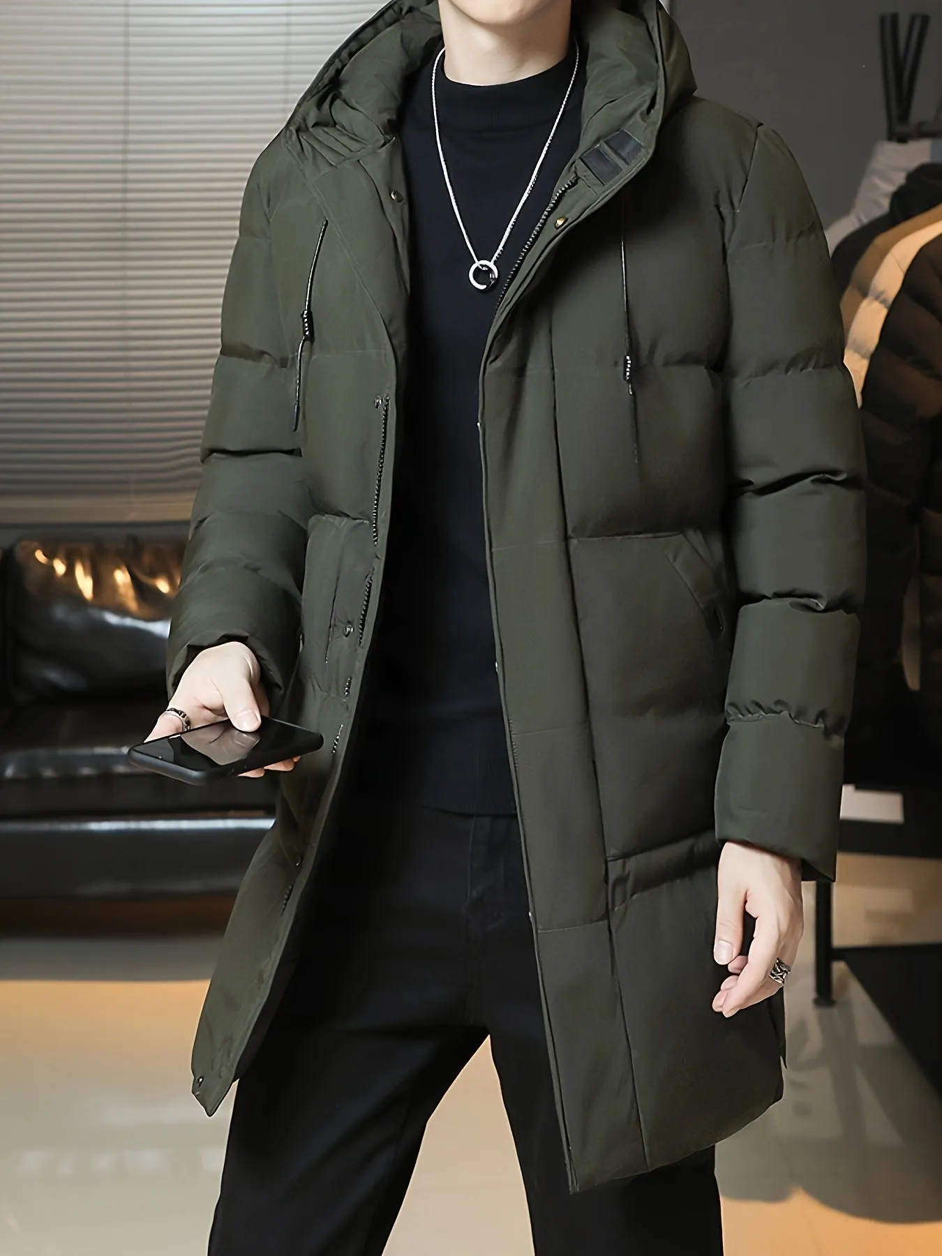 Warm Black Padded Winter Jacket With hood For Men | Ideal for Winter Activities