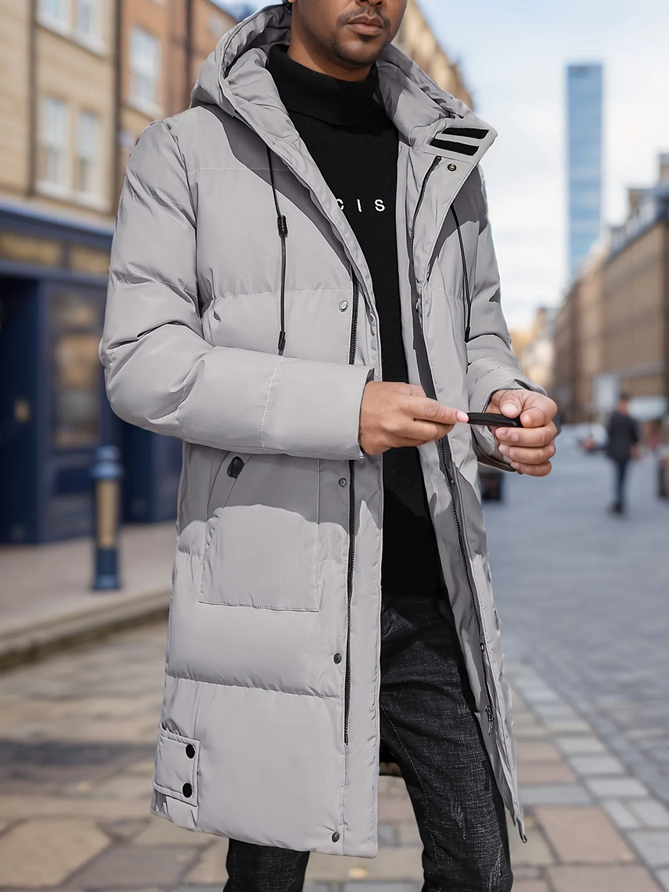Warm Black Padded Winter Jacket With hood For Men | Ideal for Winter Activities