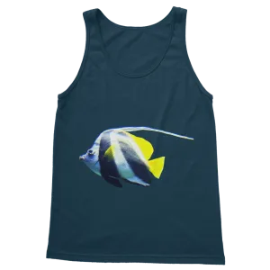 White Black Fish Stripe Classic Adult Vest Top