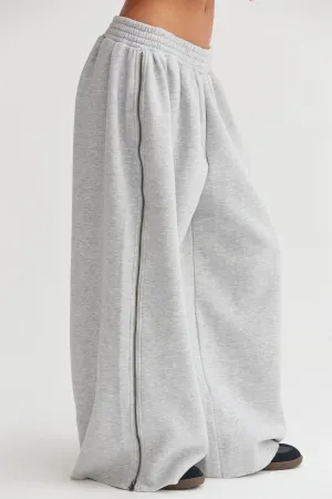 Wide-Leg Side Zipper Sweatpants