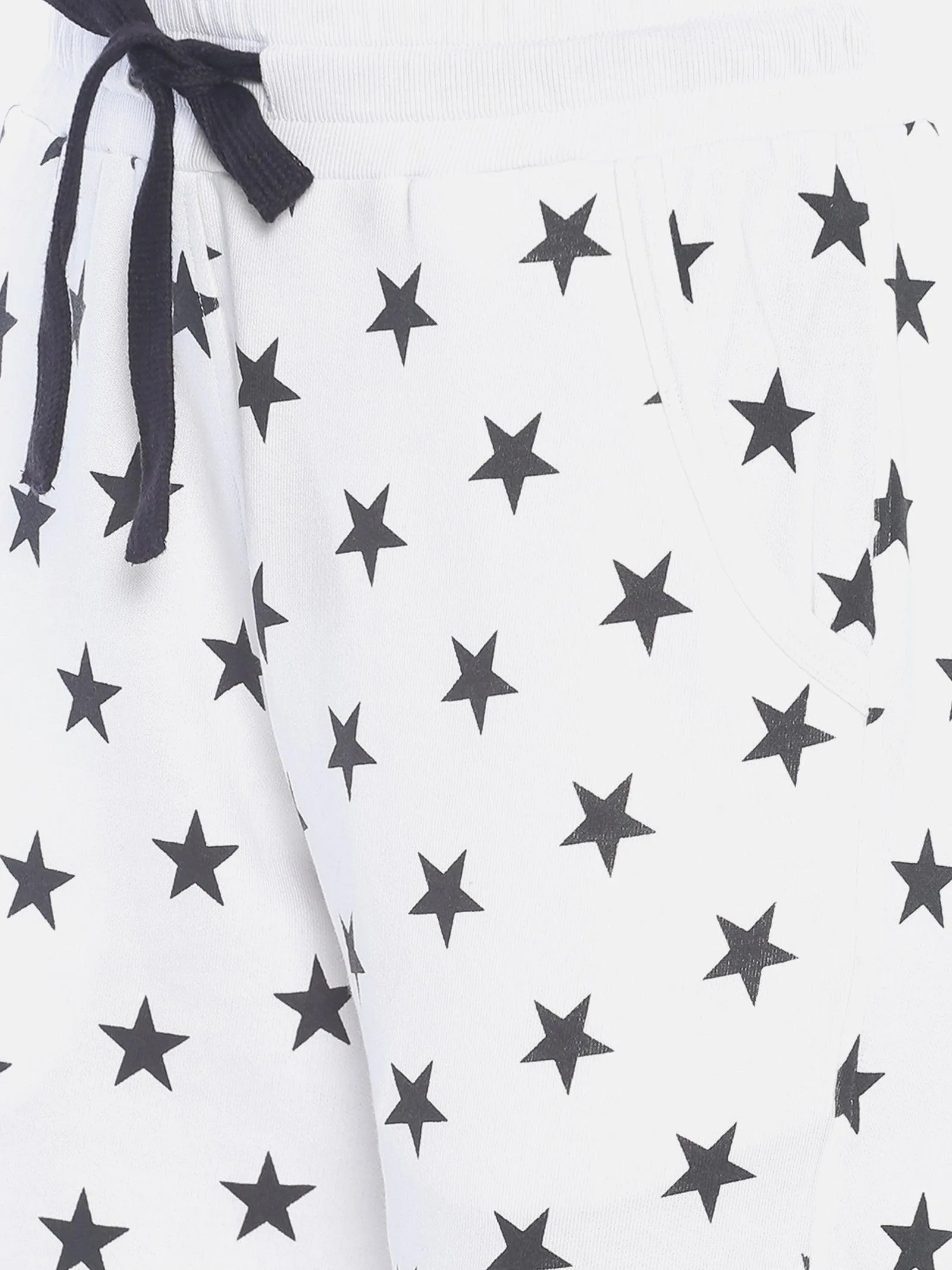 Women White Slim Fit Joggers with all over printed