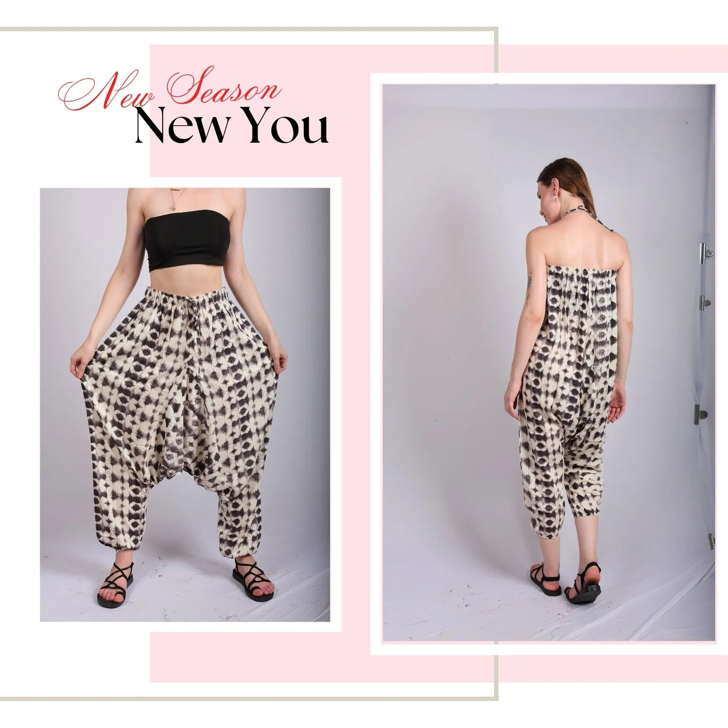 Women's Boho Harem Pants – Trendy Convertible Pants for Yoga & Beach