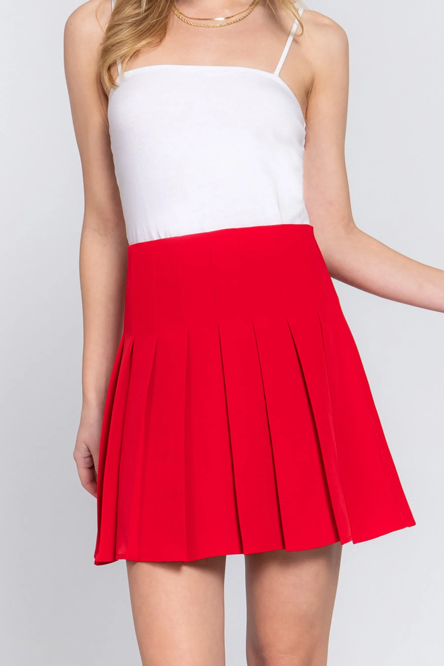 Women's Classic Pleated Mini Skirt – Lightweight and Versatile Style ZS13984C28