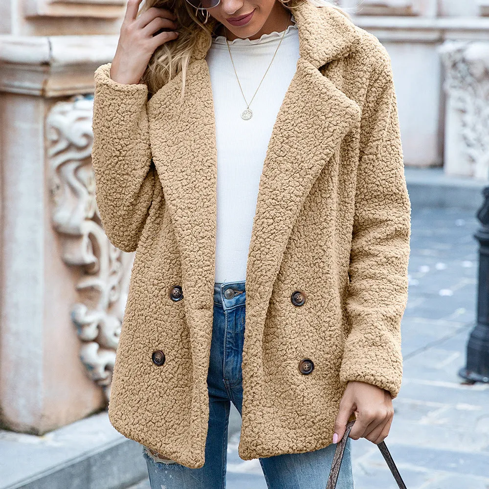 Women's Loose Lapel Fluffy Winter Coat