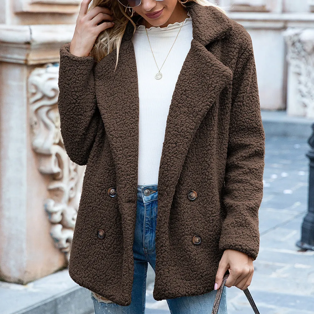 Women's Loose Lapel Fluffy Winter Coat