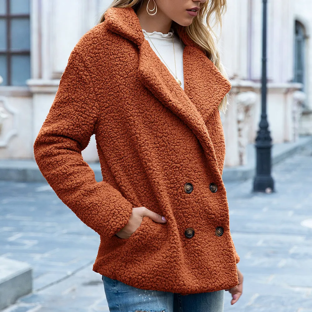 Women's Loose Lapel Fluffy Winter Coat