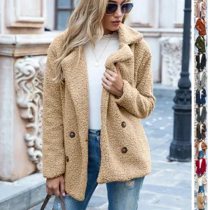 Women's Loose Lapel Fluffy Winter Coat