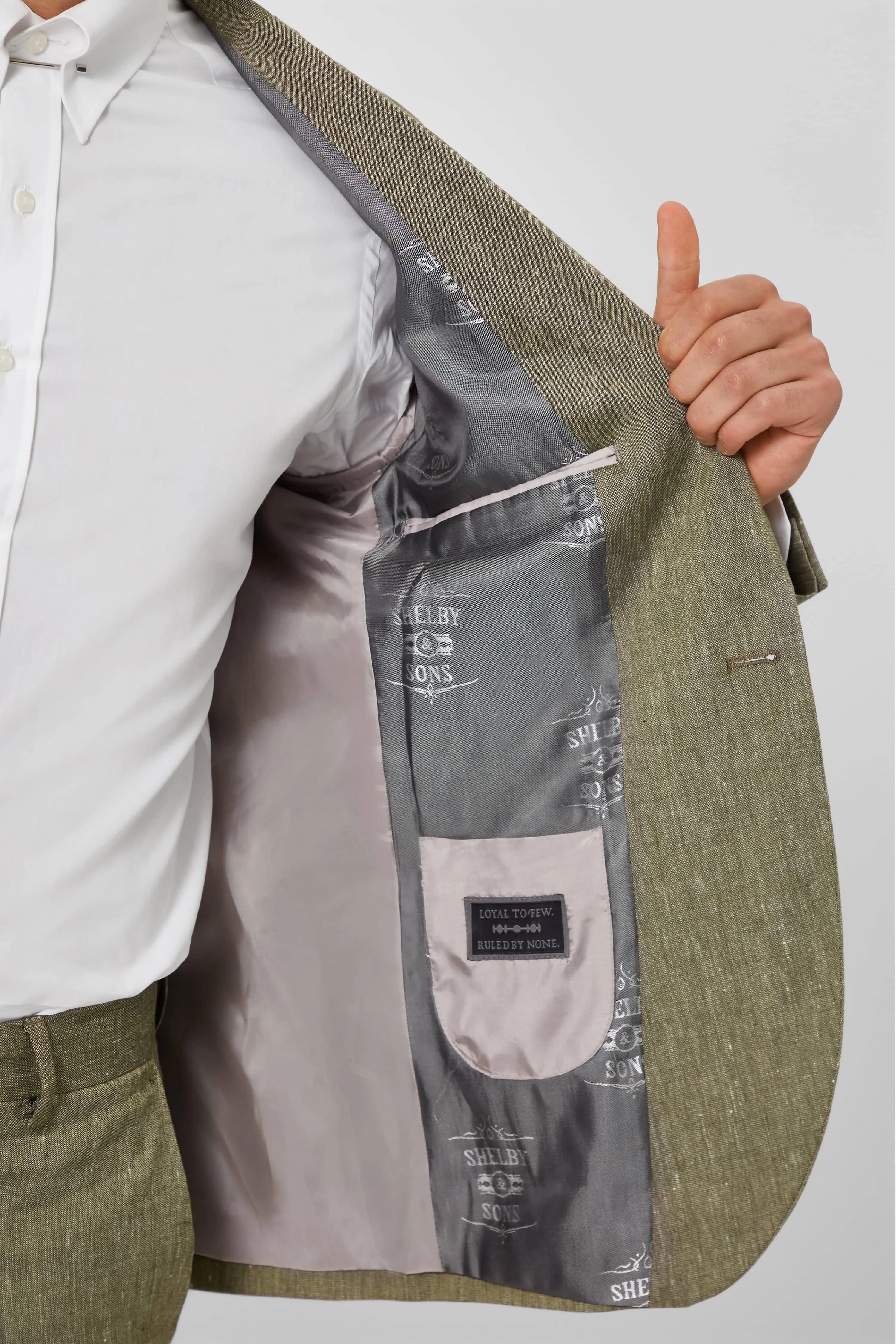 Wooten Slim Fit Khaki Linen Suit - ARCHIVE