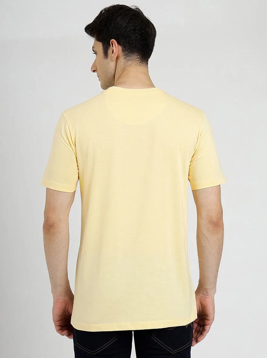 Yellow Solid Slim Fit T-Shirt | Greenfibre