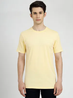 Yellow Solid Slim Fit T-Shirt | Greenfibre